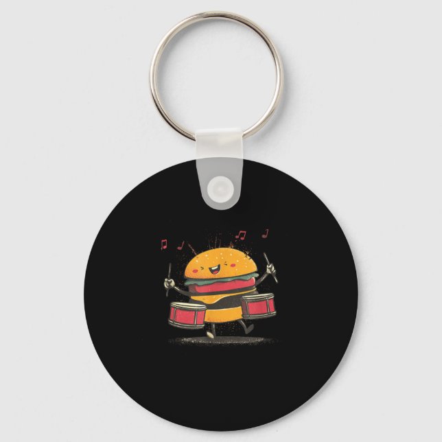 Chaveiro Hamburger Musical com Bateria para Amantes de Hamb (Frente)