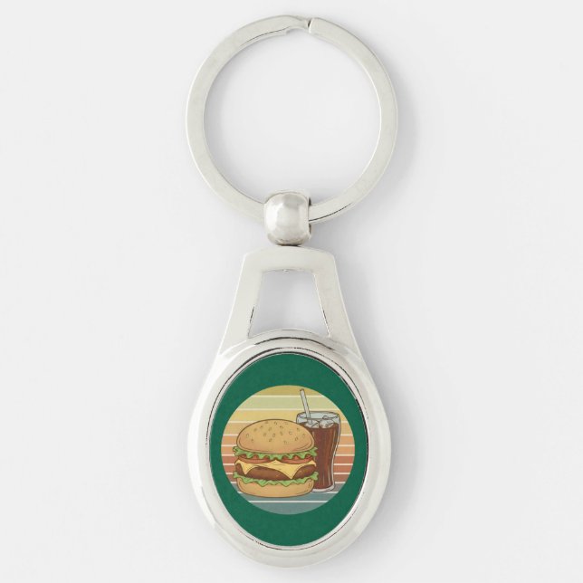 Chaveiro Hambúrguer e cola retrô. (Frente)