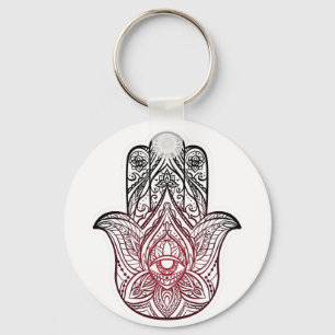 Chaveiro Hamsa com padrão boho