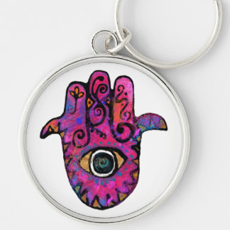 CHAVEIRO ** HAMSA COR-DE-ROSA **