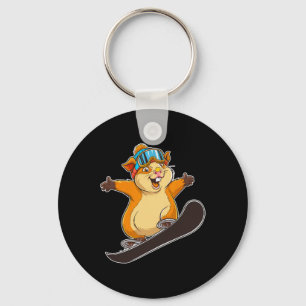 Chaveiro Hamster Bonito De Snowboard Com Óculos