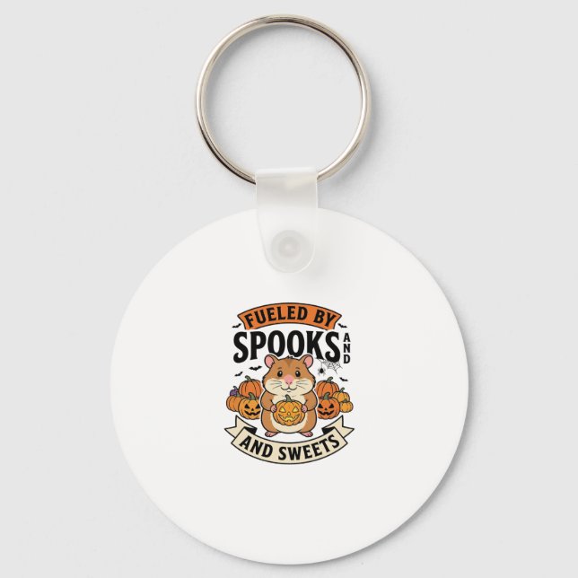 Chaveiro Hamster de Halloween Alimentado por Espíritos Engr (Frente)