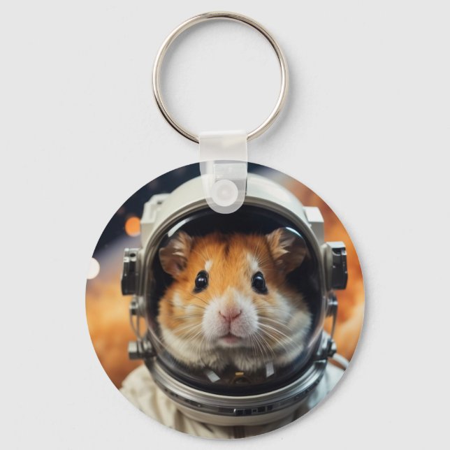 Chaveiro Hamster do Astronauta Espacial Exterior (Frente)
