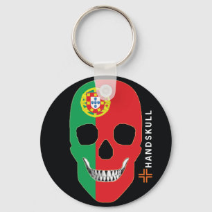 Chaveiro HANDSKULL Portugal, crânio feliz, bandeira de