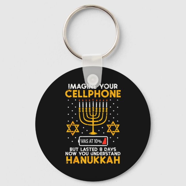 Chaveiro Hanukkah Imagine Your Cellphone Chanukah Jew Men W (Frente)