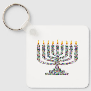 Chaveiro Hanukkiah feito com Gemstones
