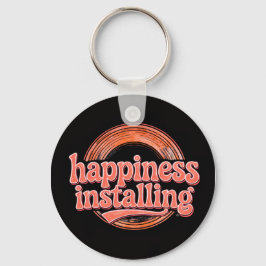 Chaveiro happiness.exe Instalando - Vintage Coral Retro dos