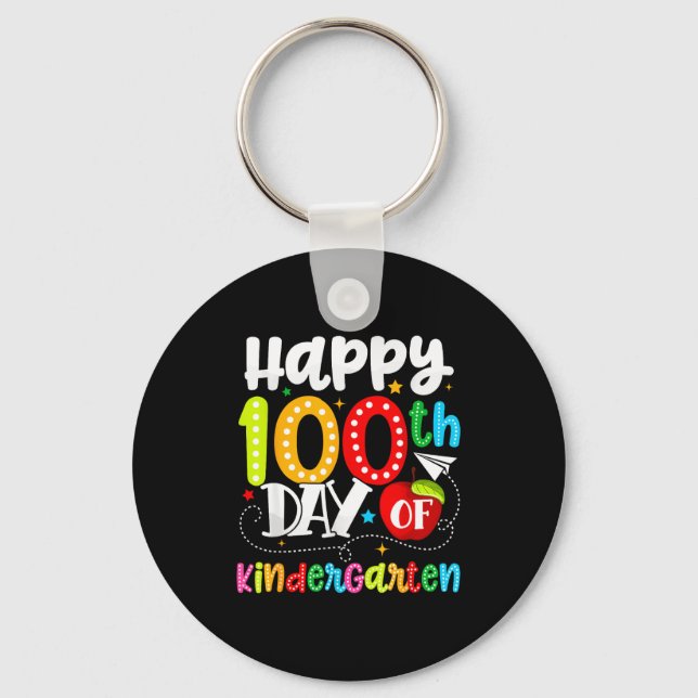 Chaveiro Happy 100th Day Of Kindergarten Funny Teachers Stu (Frente)