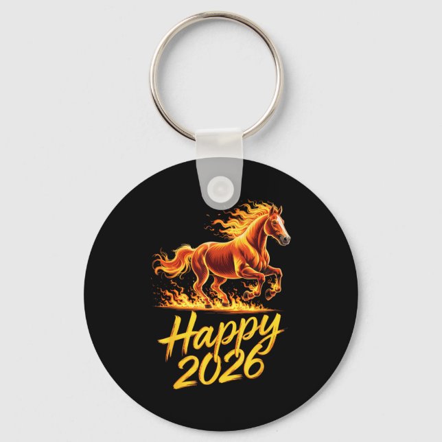 Chaveiro Happy 2026 Year Of The Horse Chinese Zodiac New Ye (Frente)