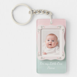 Chaveiro Happy Baby Floral Pink Green Frame