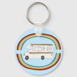 Chaveiro Happy Camper Rainbow RV Whimsical Motorhome RV