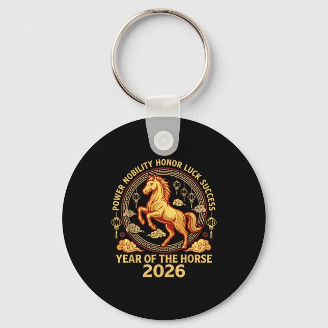 Chaveiro Happy Chinese New Year 2026 Year Of The Horse 2026 (Frente)