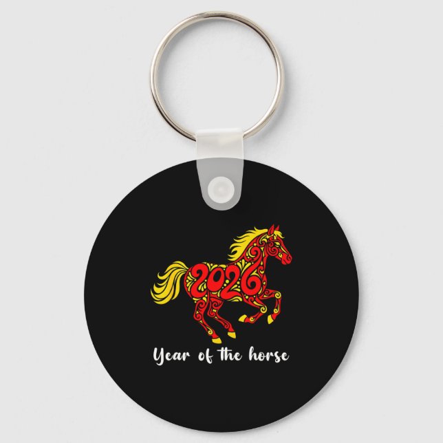 Chaveiro Happy Chinese New Year 2026 Year Of The Horse Horo (Frente)