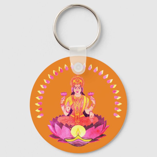 Chaveiro Happy Diwali - Deepalavi Lakshmi Goddese 1 (Frente)