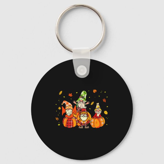 Chaveiro Happy Fall Yall Shirt Buffalo Pumpkin Autumn Gnome (Frente)