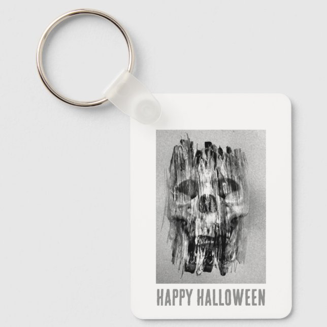 Chaveiro Happy Halloween. Distressed skull (Frente)