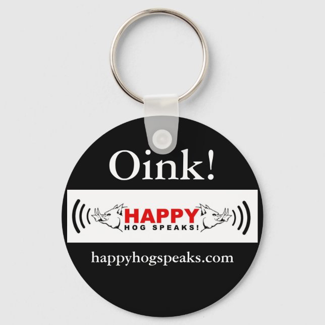 Chaveiro Happy Hog Fala! copie, Oink!, happyhogspeaks.com (Frente)