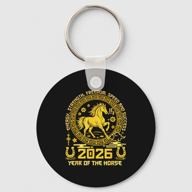 Chaveiro Happy Lunar Chinese New Year Of The Horse 2026 Zod (Frente)