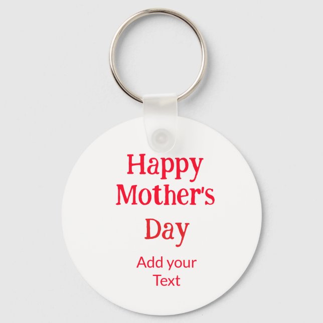 Chaveiro Happy mother's day red add text simple minimal mom (Frente)