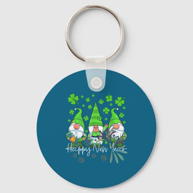 Chaveiro Happy New Year 2023 Gnomes Irish Patrick Day Famil (Frente)