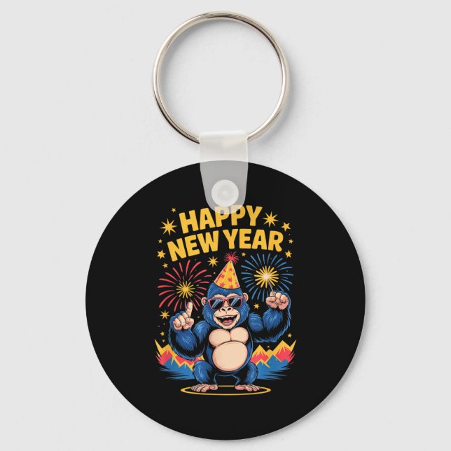 Chaveiro Happy New Year 2026 Funny Kids Bigfoot Lovers Part (Frente)