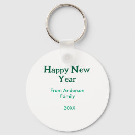 Chaveiro Happy new year green add family name year simple 