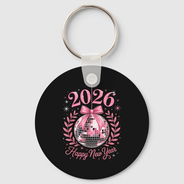 Chaveiro Happy New Year Party 2026 Funny Balloon Family Mat (Frente)