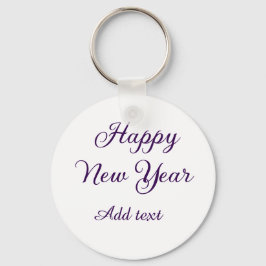 Chaveiro Happy new year purple calligraphy simple minimal 