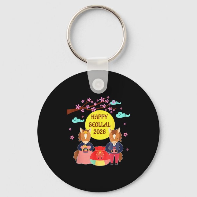 Chaveiro Happy Seollal 2026 Korean Lunar New Year Of The Ho (Frente)