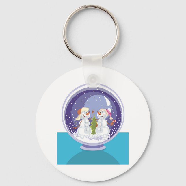 Chaveiro Happy Snowman Snow Globe (Frente)