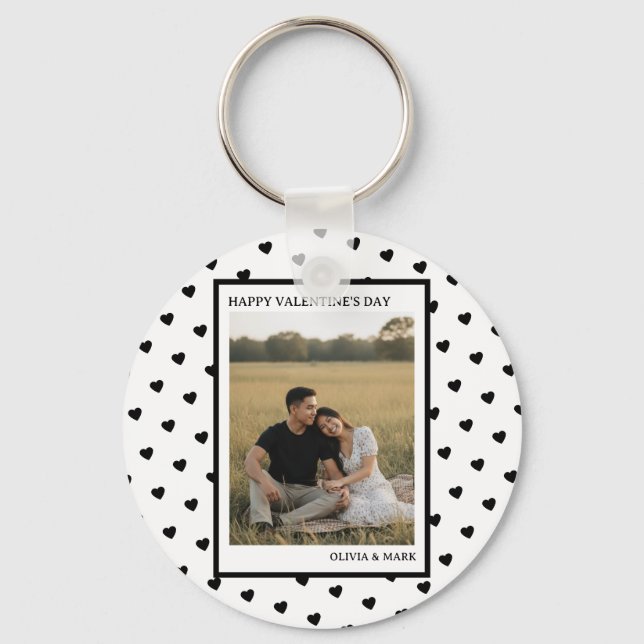 Chaveiro Happy Valentine’s Day Black Heart Design love (Frente)