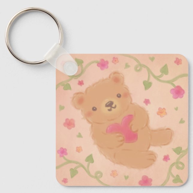 Chaveiro Happy Valentine's Day with Teddy Bear (Frente)