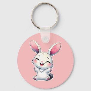 Chaveiro Happy Watercolor Bunny