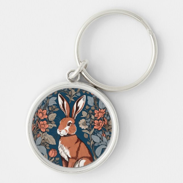 Chaveiro Hare William Morris Inspirou Floral (Frente)