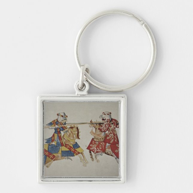 Chaveiro Harley 4205 f.366 cavaleiros Jousting, c.1445 (Frente)