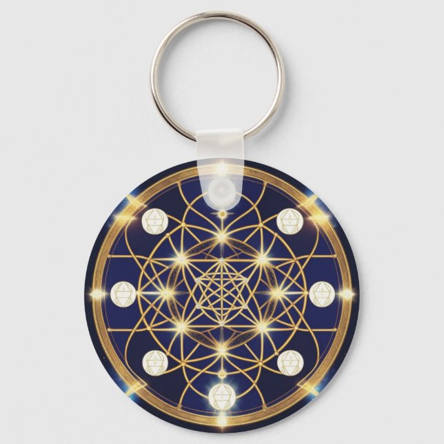 Chaveiro Harmonia Celestial – A Luz Dentro da Grade (Frente)
