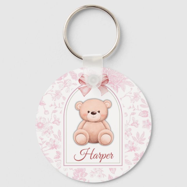 Chaveiro Harper | Design de Enfermeiro de Urso Rosa Persona (Frente)
