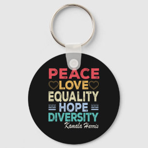Chaveiro Harris Peace Love Igualdade Esperam Retro da Diver