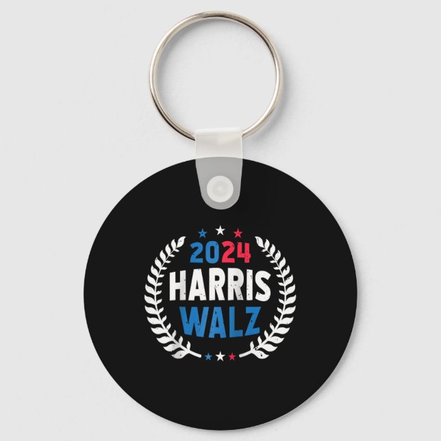 Chaveiro Harris Walz 2024 Eleição Kamala Harris Tim Waltz (Frente)