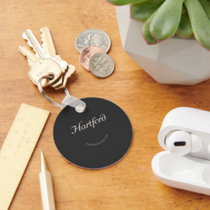 Chaveiro Hartford Connecticut White Font