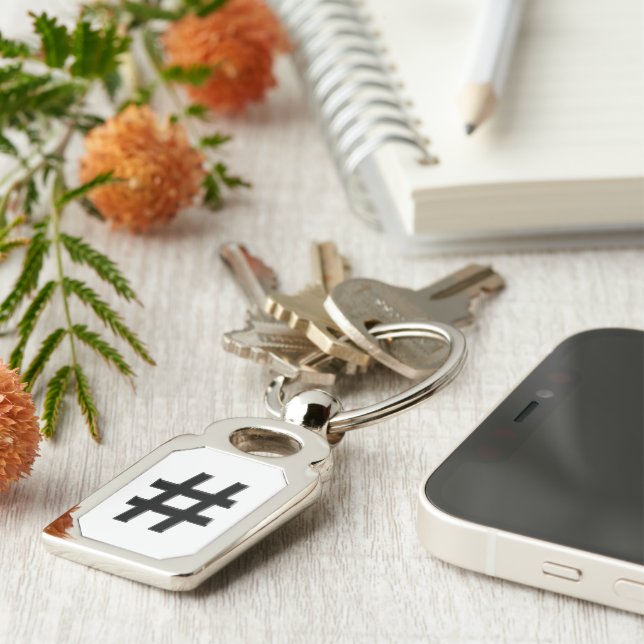 Chaveiro #HASHTAG - Símbolo Hash Tag (Lateral)