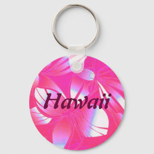 Chaveiro havaiano do rosa do impressão floral