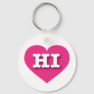 Chaveiro Hawaii Hot Pink Heart - Big Love