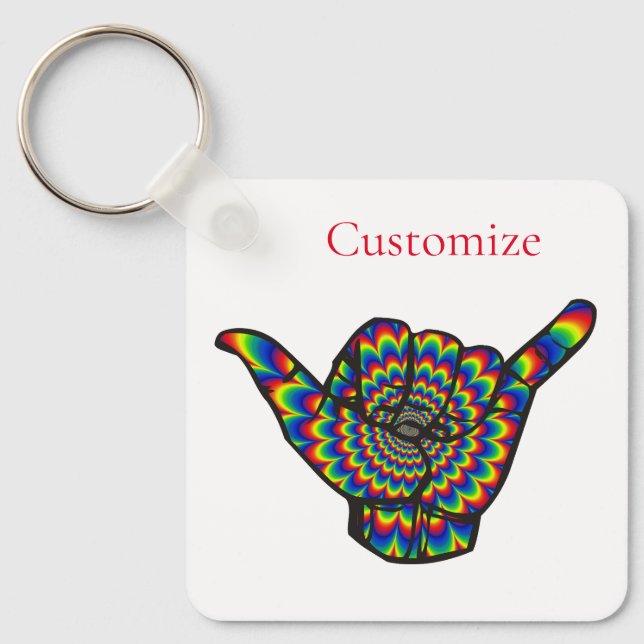 Chaveiro Hawaiian Shaka Psychedelic Thunder_Cove (Frente)