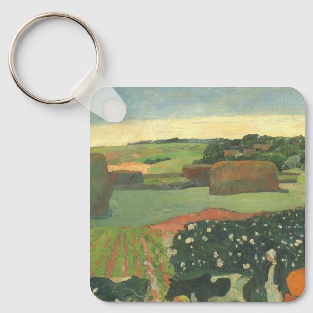 Chaveiro Haystacks na Bretanha por Paul Gauguin, Vintage Ar (Frente)