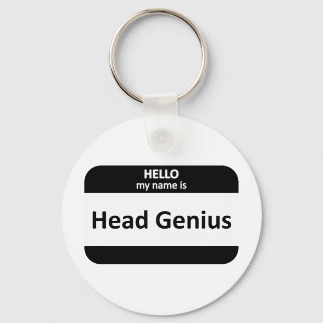 Chaveiro Head Genius Nametag (Frente)