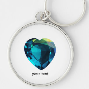 Chaveiro Heart Aquamarine, Blue
