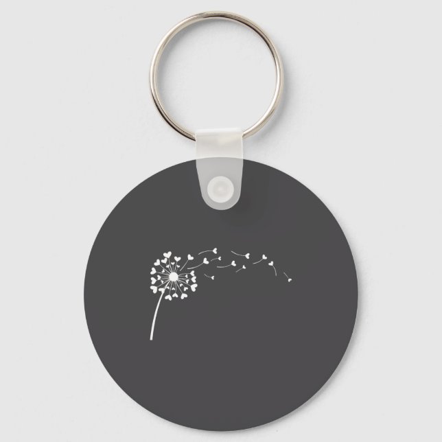 Chaveiro Heart Dandelion Flower Love Cute Valentines Day Wo (Frente)