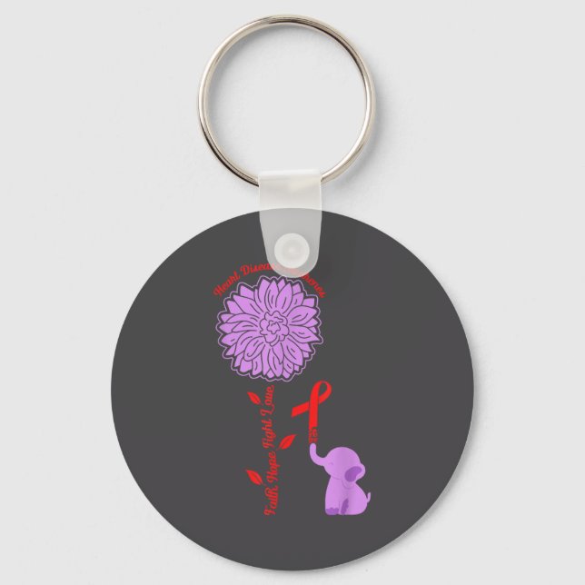 Chaveiro Heart Disease Awareness Faith Hope Fight Love Card (Frente)