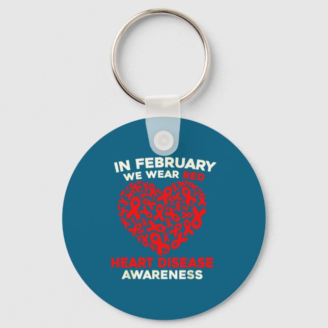 Chaveiro Heart Disease Awareness Go Red In February Health  (Frente)